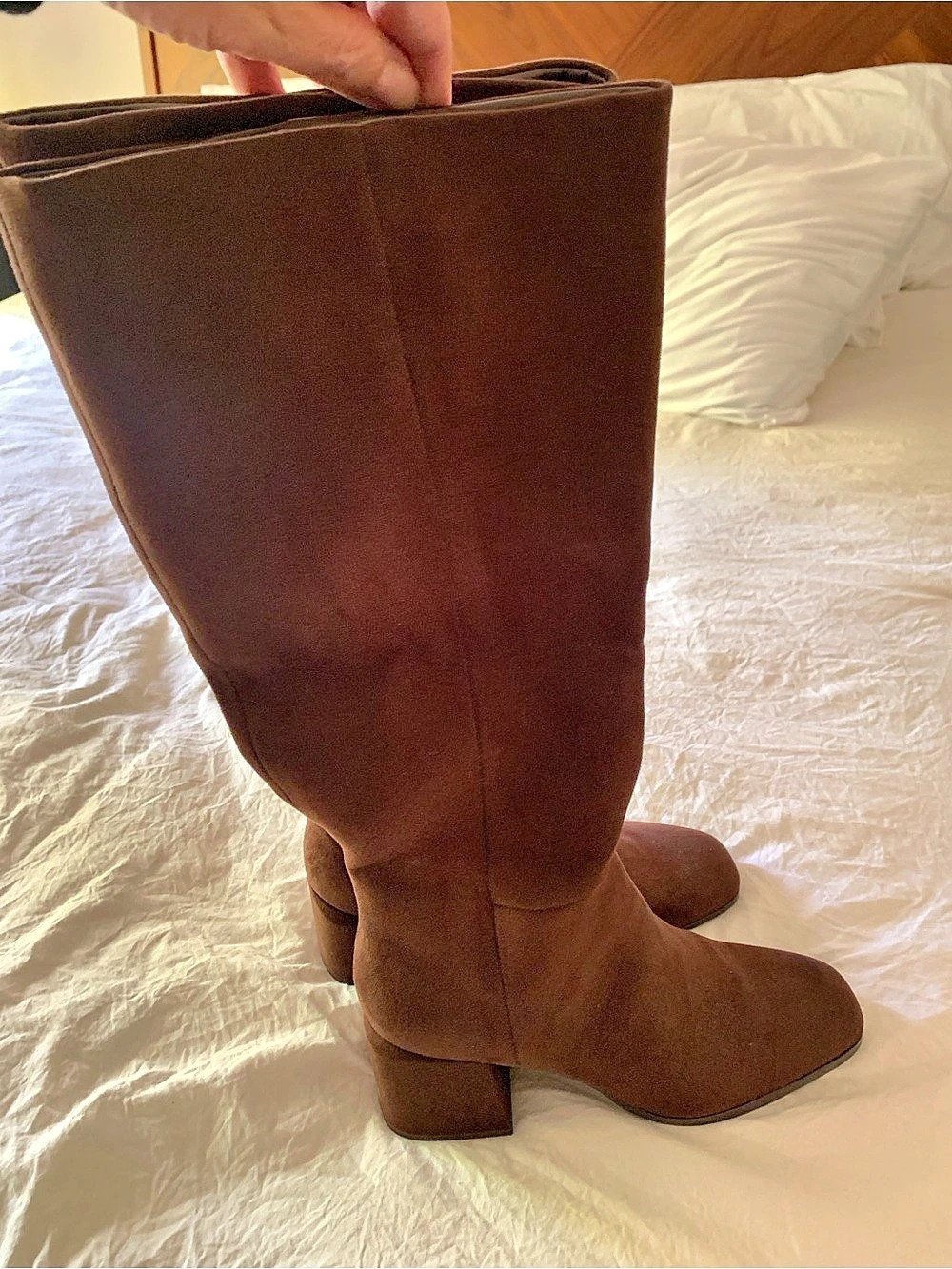 Brown Heeled Boots never worn